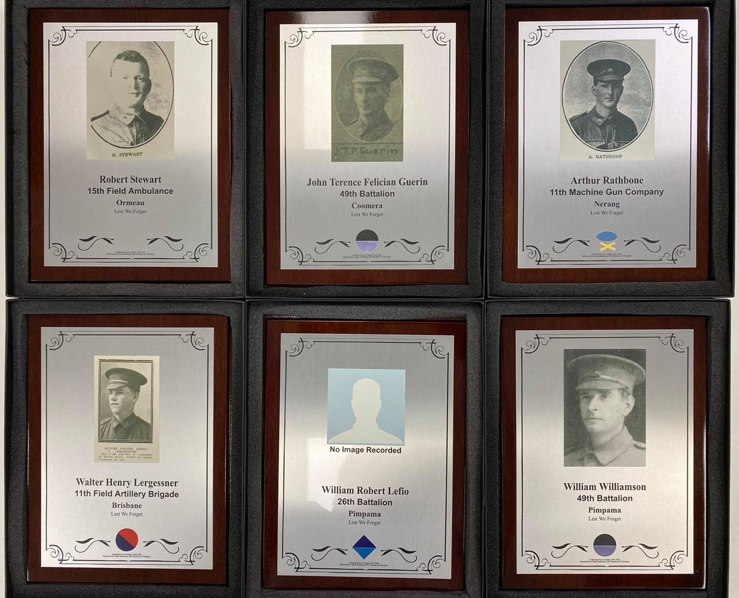 WW1 Plaques